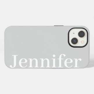 Personalized Custom Name Simple Elegant Light Grey iPhone 13 Hoesje
