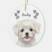 Personalized Custom Pet Photo Name Keepsake Keramisch Ornament (Links)