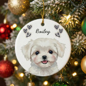Personalized Custom Pet Photo Name Keepsake Keramisch Ornament