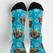 Personalized Custom Photo Blob - Winter Husky  Sokken (Top)