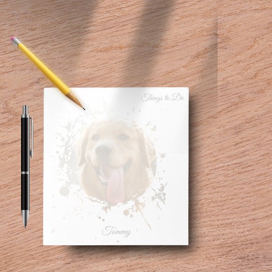 Personalized Custom Photo Pet with Name Notitieblok