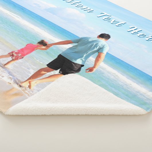 Personalized Custom Photo Sherpa Blanket with Text Sherpa Deken (3/4)