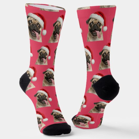 Personalized Custom Pug Christmas  Sokken (Gebogen)
