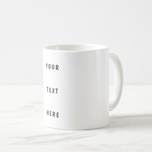 Personalized Custom Text Coffee Mug (Devant droit)
