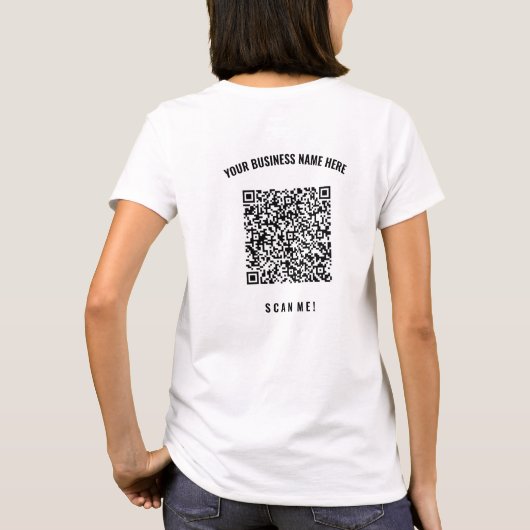 Personalized Custom Text Company QR Code T-Shirt (Achterkant)