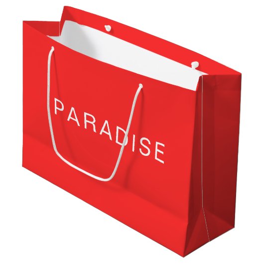 Personalized Custom Text Neon Red Large Gift Bag Groot Cadeauzakje (Voorkant Gekanteld)