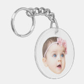 Personalized Cute Baby Face Photo Acrylic Keychain (Voorkant Links)