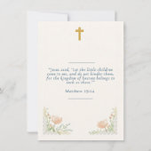 Personalized Cute Baby Girl Baptism  Kaart (Achterkant)
