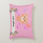 Personalized Cute Bear & Balloon Accent Pillow | C Accent Kussen (Voorkant(Verticaal))