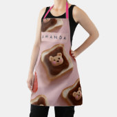 Personalized Cute Bear Toast Pattern Apron Schort (Insitu)