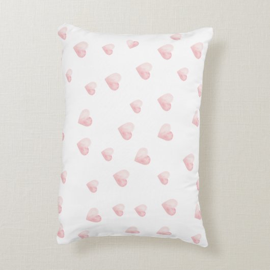 Personalized Cute Bear with pink Hearts  Accent Kussen (Achterkant (Verticaal))