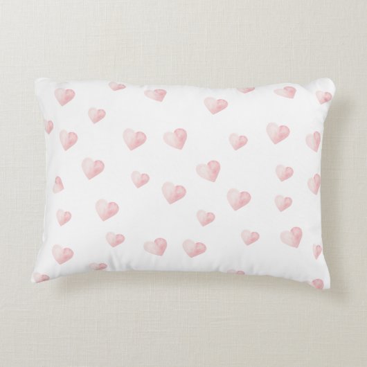 Personalized Cute Bear with pink Hearts Accent Kussen (Achterkant)