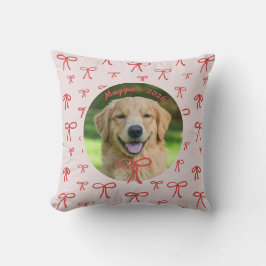 Personalized Cute Bow Pattern Pet Photo Pillow Kussen
