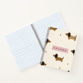Personalized Cute Brown Dachshund Puppy Notitieboek (Binnen)