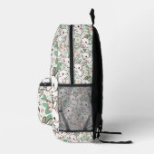 Personalized Cute Bunny & Floral Pattern Kids Back Bedrukte Rugzak (Rechts)