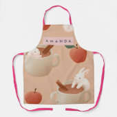 Personalized Cute Bunny with Apple Cider Pattern Schort (Voorkant)