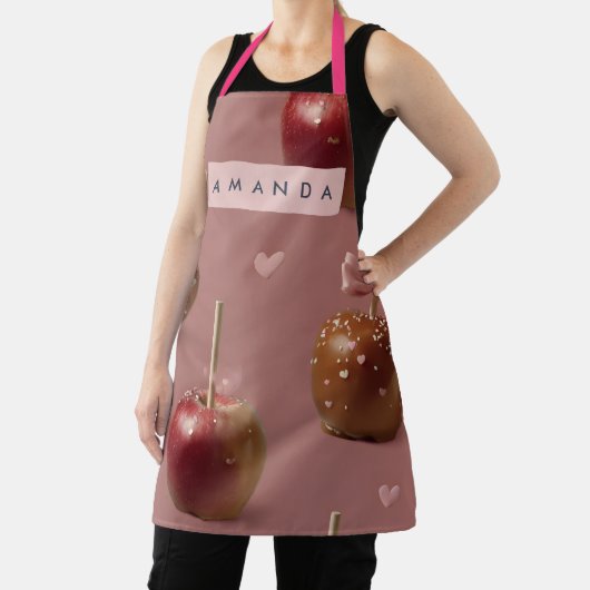 Personalized Cute Caramel Apple Pattern Apron Schort (Insitu)