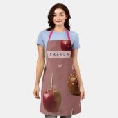Personalized Cute Caramel Apple Pattern Apron Schort (Gedragen)