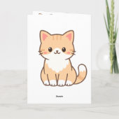 Personalized Cute Cat Gift – Custom Pet Name Minim Kaart (Achterkant)