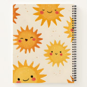 Personalized Cute Cheerful Smiling Sun Notitieboek (Achterkant)