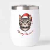 Personalized Cute Christmas Cat with Santa Hat (Avant)
