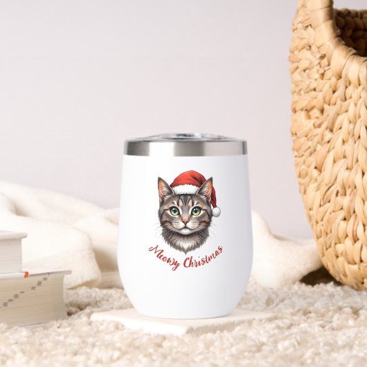 Personalized Cute Christmas Cat with Santa Hat (Salon (pivotée))
