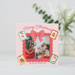 Personalized Cute Christmas Photo Collage Feestdagenkaart