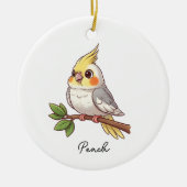Personalized Cute Cockatiel Pet Bird Keramisch Ornament (Voorkant)