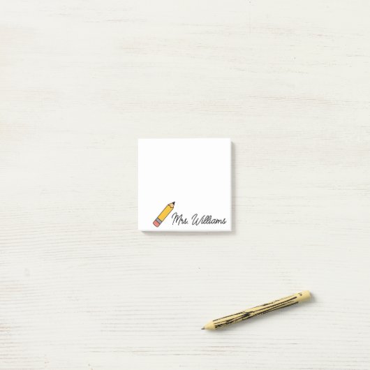 Personalized Cute Crayon Teacher Back to School  Post-it® Notes (Op bureau)