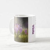 Personalized Cute Crocus Spring Illustration Mug Koffiemok (Voorkant links)