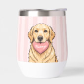 Personalized Cute Dog with Pink Heart (Gauche)