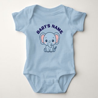 Personalized Cute Elephant Baby Bodysuit