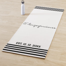 Personalized Cute Initial Name White B;ack Modern  Yogamat