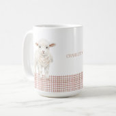 Personalized Cute Lamb Baby Sheep Name Mug (Devant gauche)