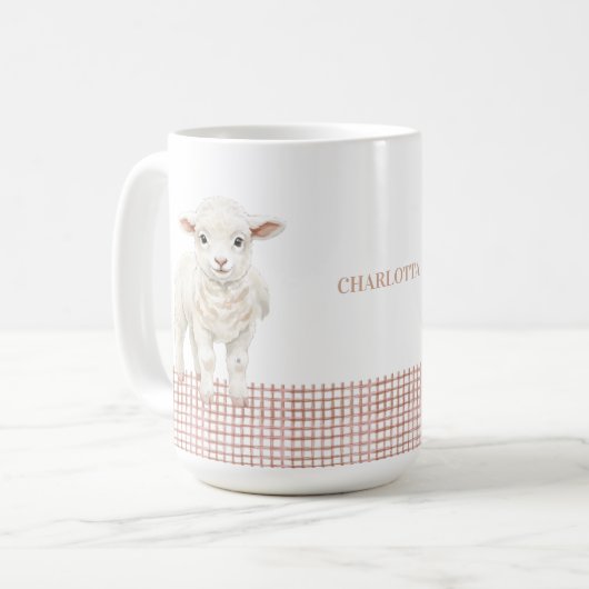 Personalized Cute Lamb Baby Sheep Name Mug (Devant gauche)