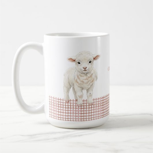 Personalized Cute Lamb Baby Sheep Name Mug (Gauche)