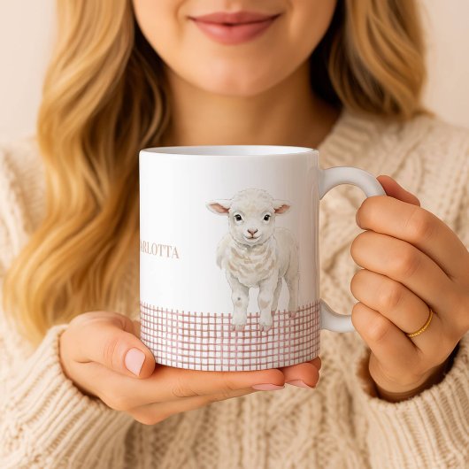 Personalized Cute Lamb Baby Sheep Name Mug