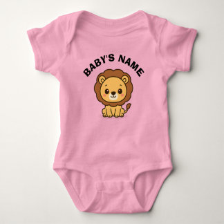 Personalized Cute Lion Baby Bodysuit