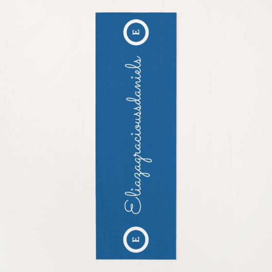 Personalized Cute Name Script And Calligraphy Blue Yogamat (Voorkant)