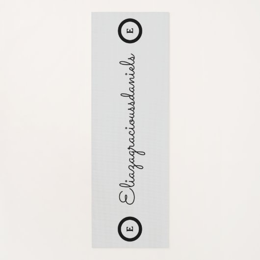 Personalized Cute Name Script And Calligraphy Grey Yogamat (Voorkant)