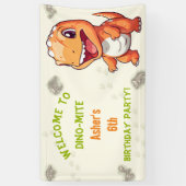 Personalized Cute Orange Dinosaur T-Rex Spandoek (Verticaal)