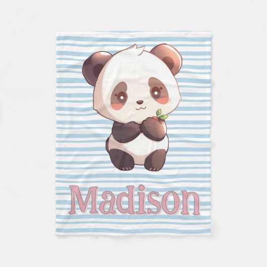 Personalized Cute Panda Fleece Deken (Voorkant)