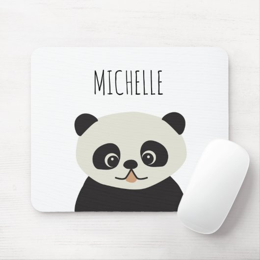 Personalized Cute Panda Illustration Muismat (Met muis)