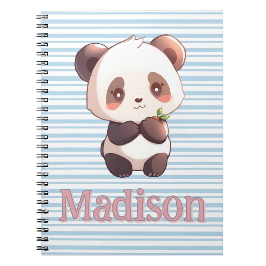 Personalized Cute Panda Notitieboek (Voorkant)