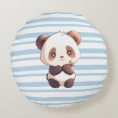 Personalized Cute Panda Rond Kussen (Achterkant)