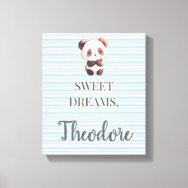 Personalized Cute Panda Sweet Dreams Canvas Afdruk