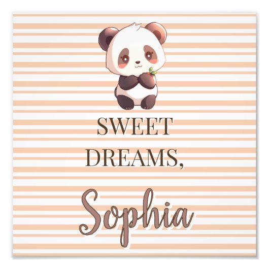Personalized Cute Panda Sweet Dreams Foto Afdruk (Voorkant)