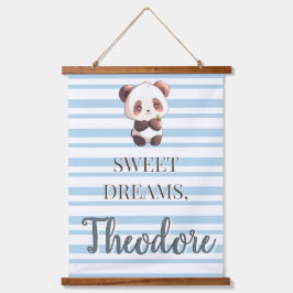 Personalized Cute Panda Sweet Dreams Hangend Wandkleed