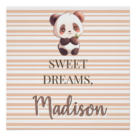 Personalized Cute Panda Sweet Dreams Perfect Poster