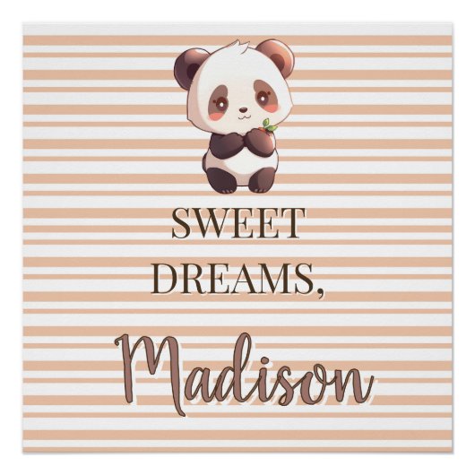 Personalized Cute Panda Sweet Dreams Perfect Poster (Voorkant)